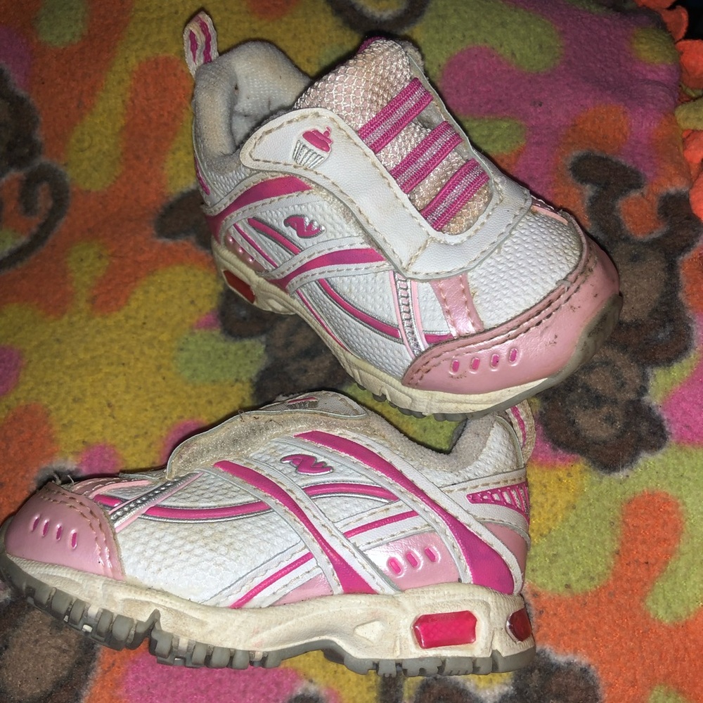 Kids Pink and White Sneakers